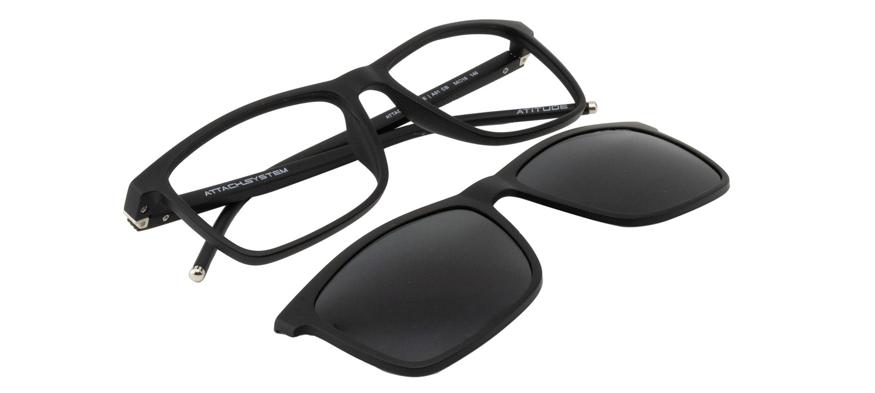 Atitude ATTACH SQUARE Clip On - Cinza/Preto - T01/54 -