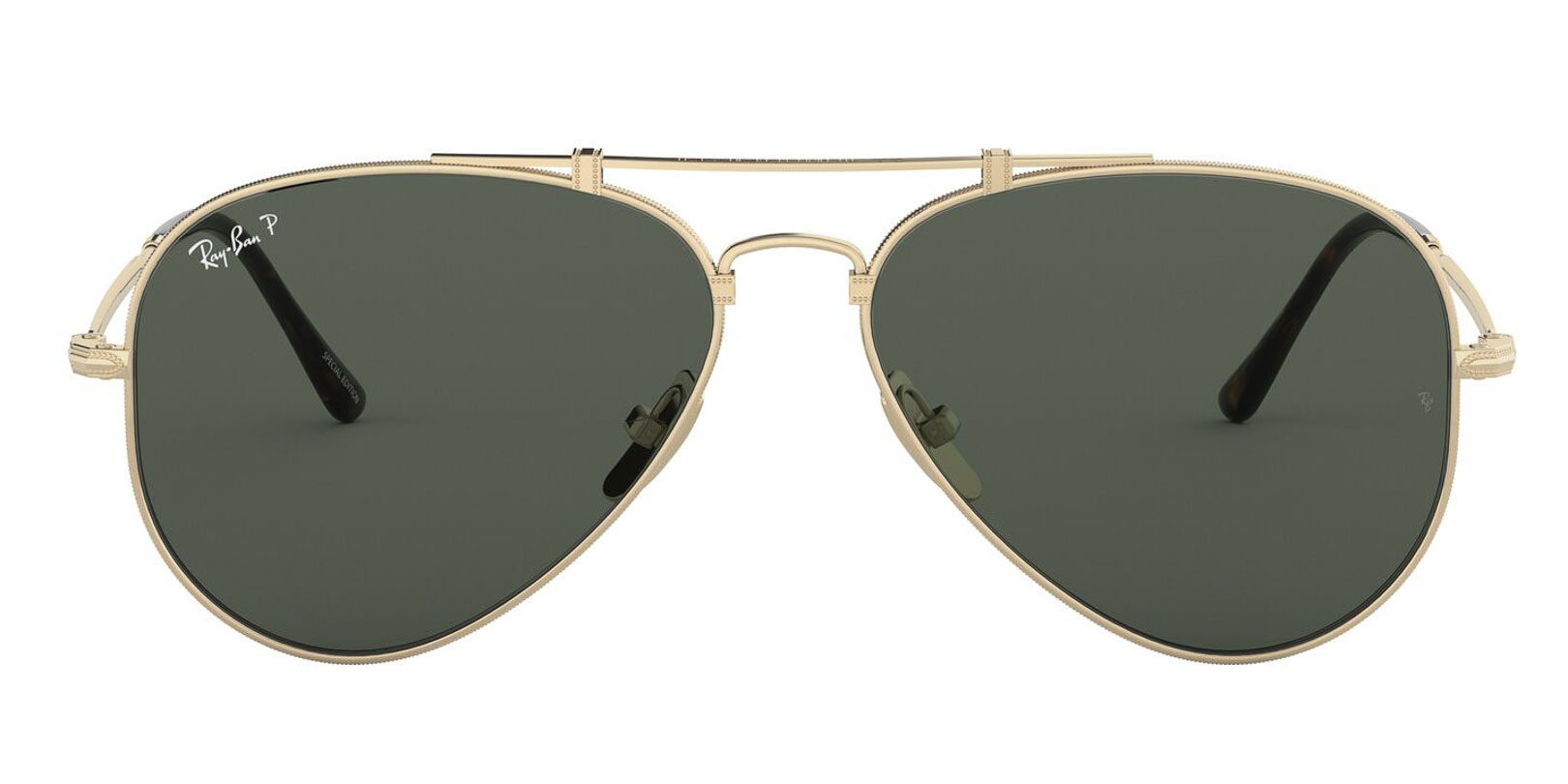 Ray-Ban Aviator Titanium Polar RB8125M - Dourado Fosco/Marrom - 9143/58 -